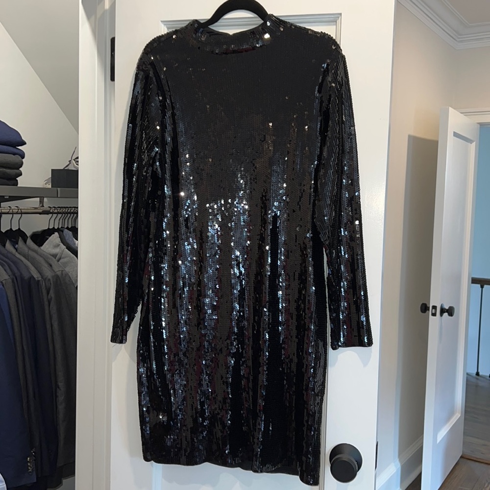 Sequin mock neck mini dress- Express- Size XL- never worn